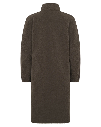 Stine Goya - Long Fleece Jakke - Dark Oak